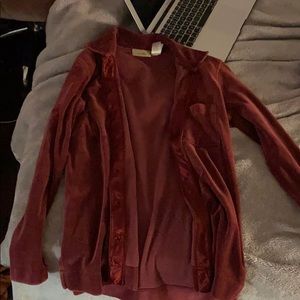 dark red velvety jacket coat vintage boho